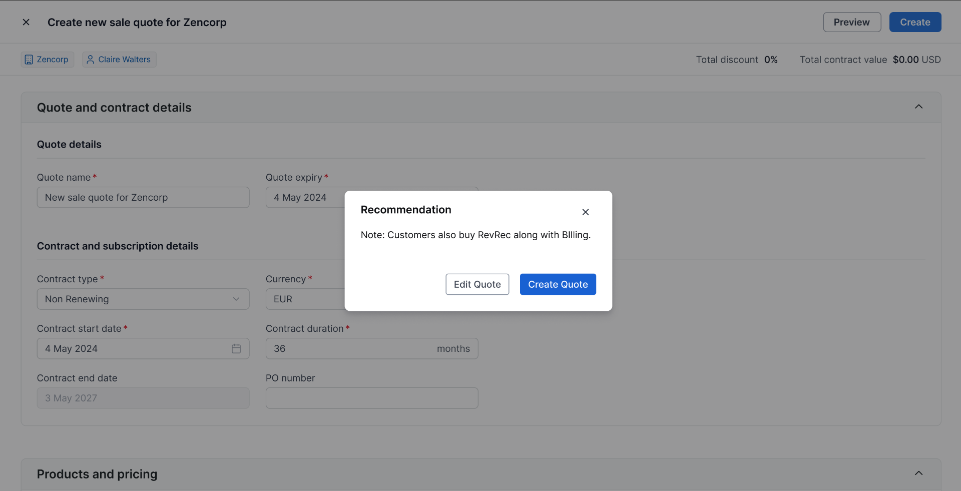 Cross-sell recommendation