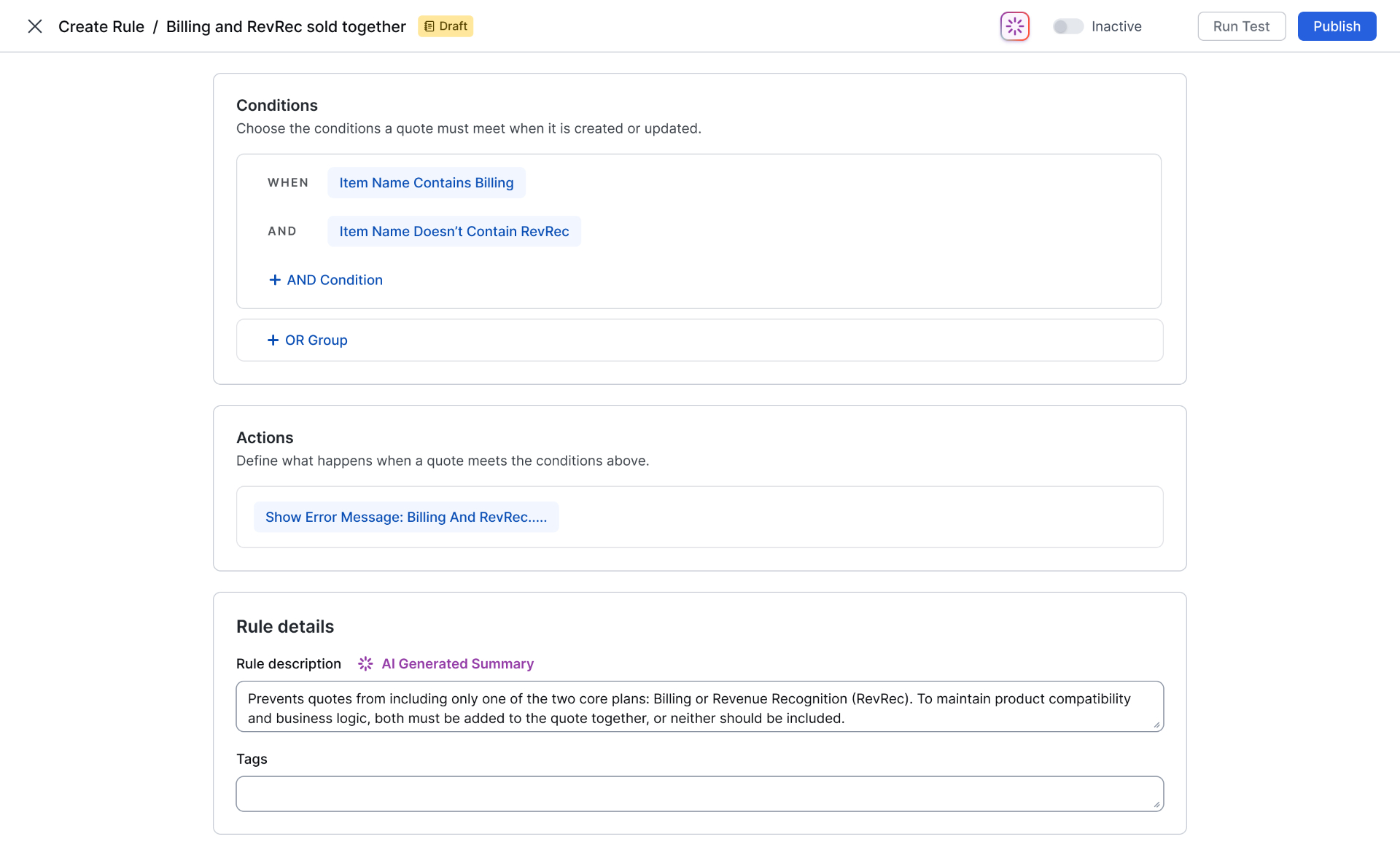 Rep quote validation in context